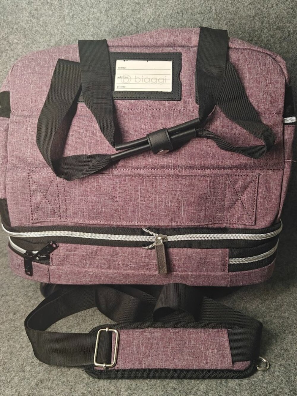 Biaggi Zipsak Folding Expandable Carry‑On Spinner Purple Nylon NEW No Tag